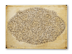 Oval Scrollwork Framed Wall Art